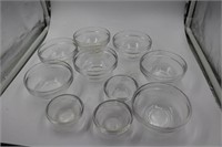 lot of glass ingredient small bowls
