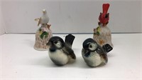 (2) bird-themed bells (2) bird decorations