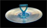 10.5 “ Blue Stretch Glass Sandwich Plate