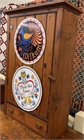 Softwood Hanging Cupboard (W/ Hex Signs)