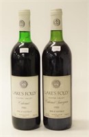 Two bottles Lake's Folly Hunter Valley wine