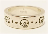 Gucci Ghost Sterling Silver Ring Sz 6 6.8g