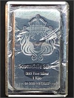 Huge 1 Kilo .999 Silver Scottsdale Stacker Bar