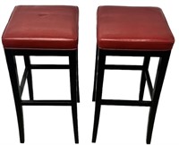 Pair of Red Bar Stools