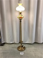 Vintage Brass Flower Design Floor Lamp