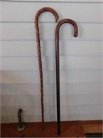 Pair of vintage walking sticks: Iris Blackthorn,