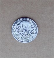 Skull Hobo Style Quarter Challenge Coin