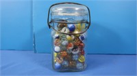 Vintage Glass Marbles in Queen Jar