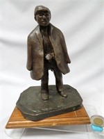 Man in Coat, bronze, Italian, 9" high