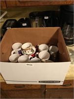 Box of misc coffee cups