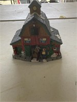 Christmas Village Barn & 2 Story house