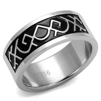 Enchanting High Polished Runic Pattern Ring