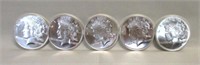 5-1 TROY OZ .999 FINE SILVER PROOF ROUNDS