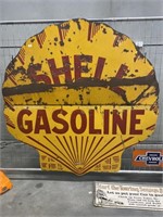 Original Shell Gasoline 2 Piece Enamel Sign -
