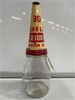 Shell X-100 Tin Top on Pint Bottle