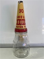 Shell X-100 Tin Top on Pint Bottle