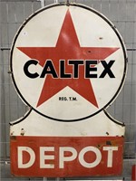 Original Caltex Depot Enamel Sign -910 x 1360