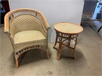 Wicker Chair & Table Set