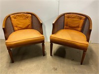 2 Mid Century Modern Cane Back Danish Chairs
