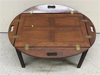 Butlers Tray Top Coffee Table Mahogany & Brass