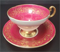 Old Royal Bone China Pink Teacup & Saucer