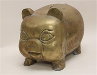 Large Vintage Bronze Sculptural Piggy Bank