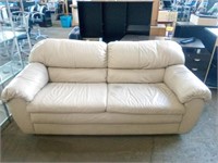 Leather Style/ Look Taupe Color Sofa has Some