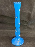 Czechoslovakia Hand Blown Glass Painted Bud Vase