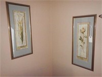 Lot #100 - Pair of framed floral prints