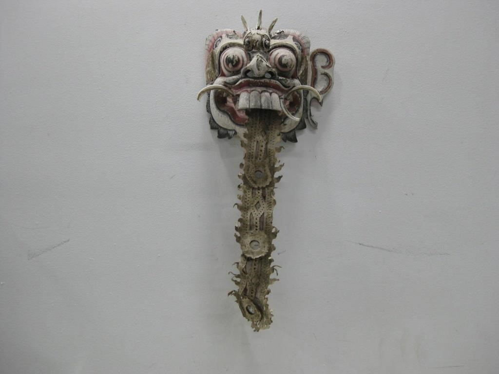 Hand Carved Wood Sculpture/ Mask 18" Tall See