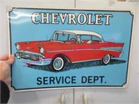 mordern "chevrolet service dept" metal-tin sign