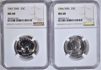 1966 & 1967 SMS QUARTERS NGC MS68