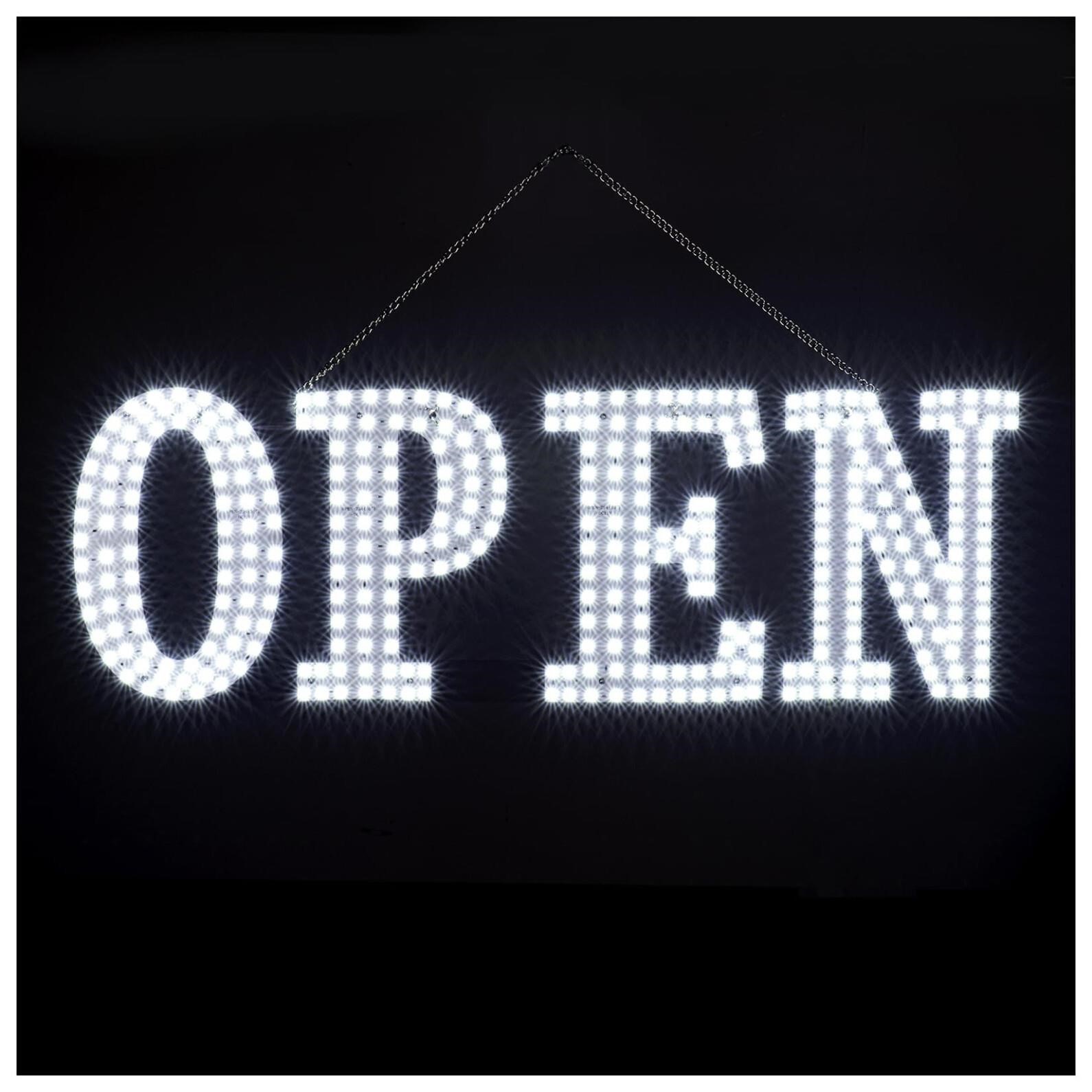 30"x10" Large LED Open Signs for Business, Unique