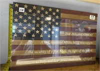 16x24 Wooden American Flag 2nd Amendment Art