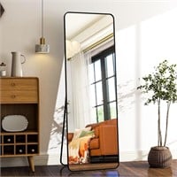 59x16 Full Length Black Mirror with Stand