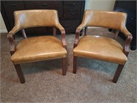 Pair of Genuine Leather Arm Chairs