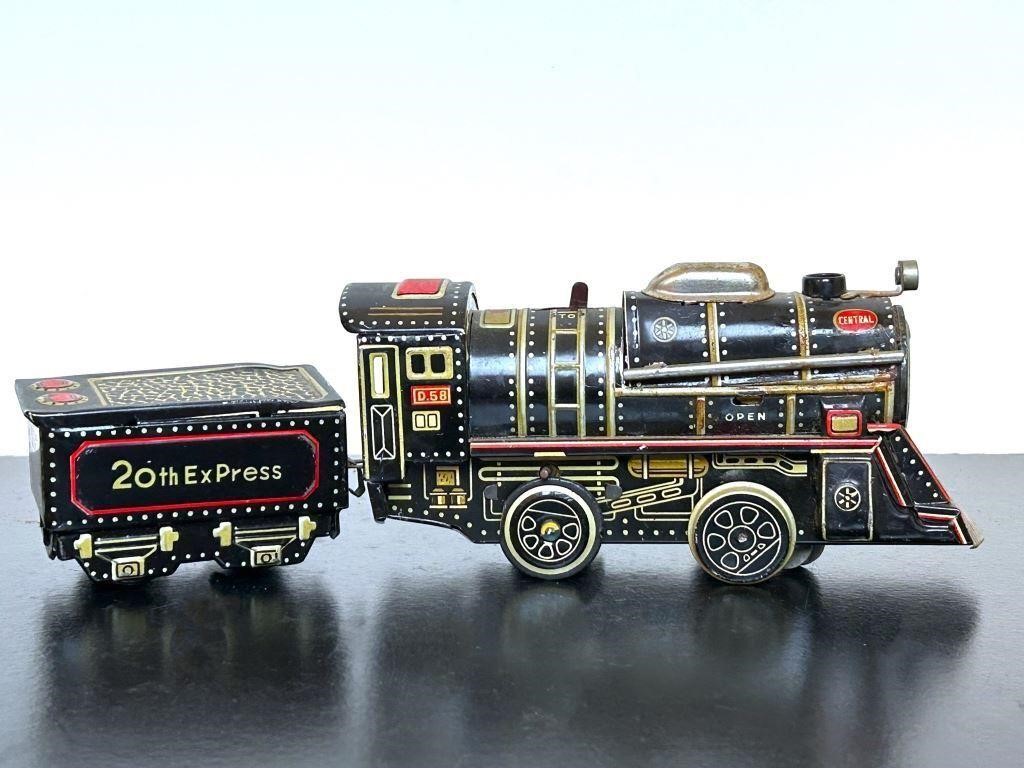 Vintage Tin Toy Train Engine by Nomura