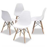 N4544  COMHOMA Dining Chair PVC Plastic White Set