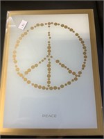 Felt-lined Peace Jewelry Box, 10 1/2” x 8” x 4”.