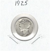 1925 U.S. Silver Mercury Dime