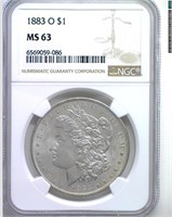 1883-O Morgan NGC MS63