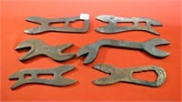 SIX VINTAGE ALLIGATOR WRENCHES