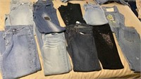 10 Pair of Women’s Denim Jeans Multiple Sizes But