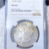 1878-S Morgan Silver Dollar NGC - MS64