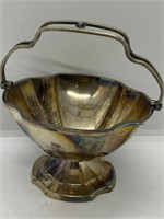 Vintage Basket Brass Bowl Sheffield reproduction