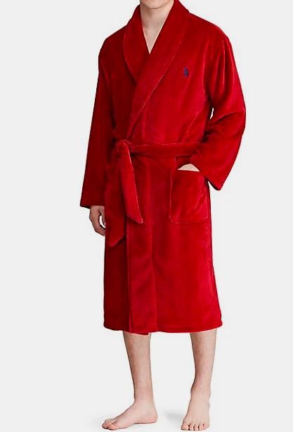 NEW $140 (S) Plush Red Bathrobe