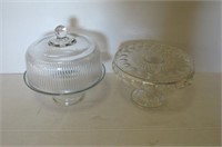 2 Cake Stands- 1 w/Cover