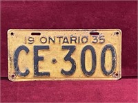 1935 Ontario License Plate