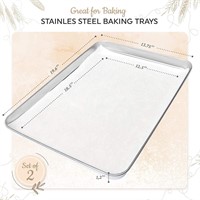 Stainless Steel Cookie Sheet Baking Sheet Pans Set