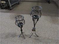 (Qty - 2) Black Iron Candle Holders